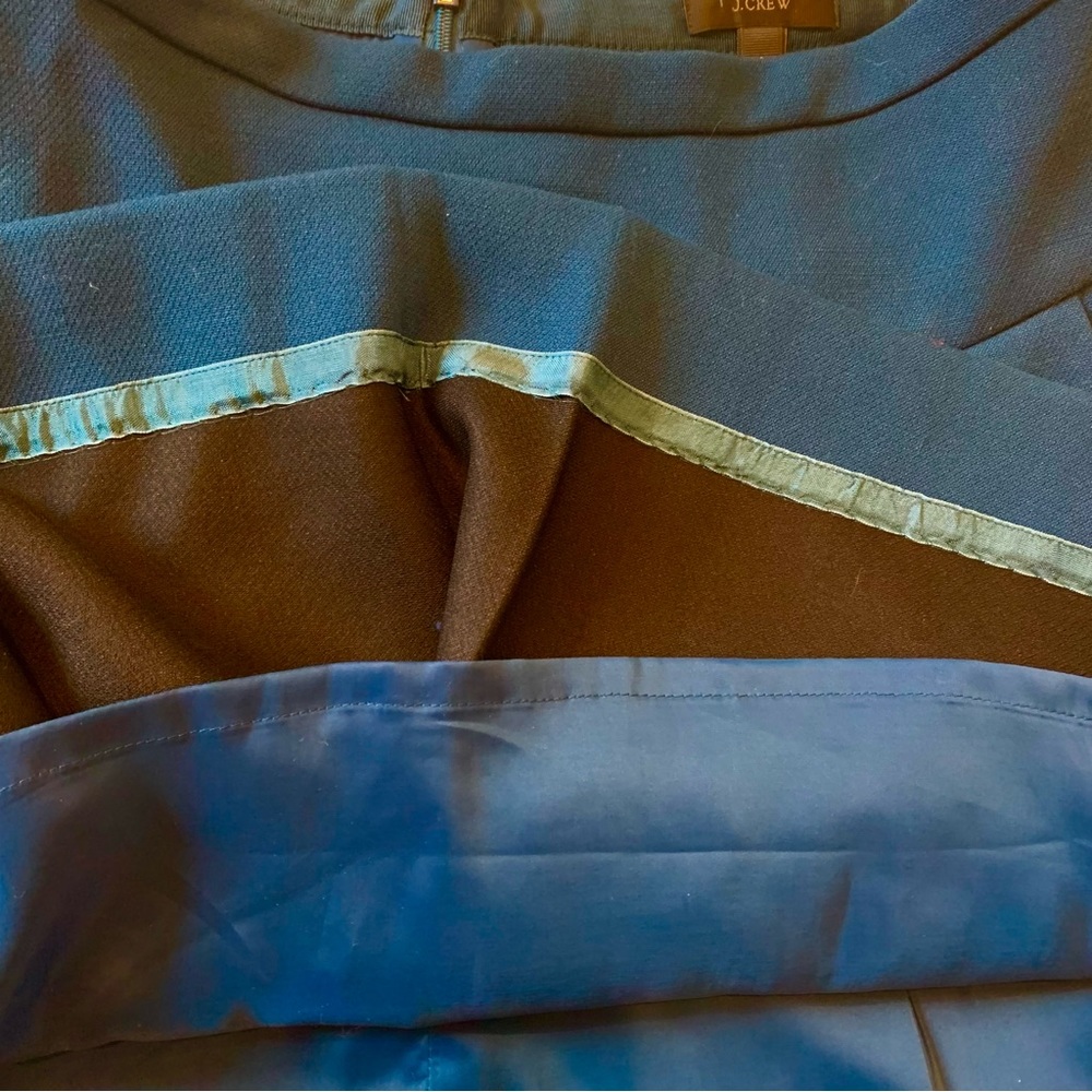 J.Crew Box Pleat Crepe Mini Skirt NWT in Teal Caravan Blue - Size 2 - Picture 5 of 10